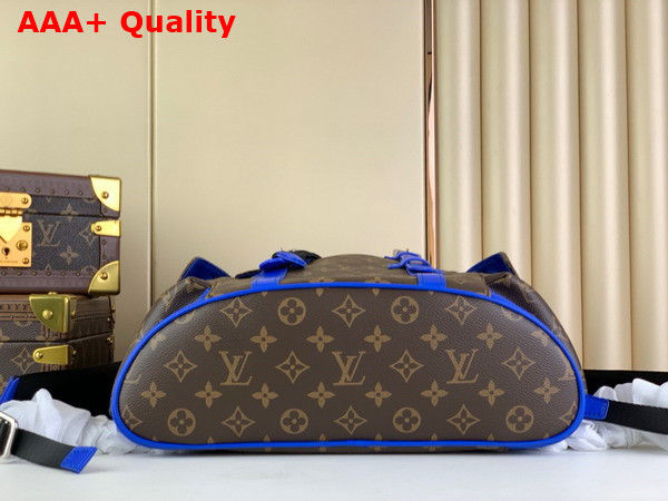 Louis Vuitton Christopher MM Backpack Blue Monogram Macassar Coated Canvas and Cowhide Leather M46813 Replica
