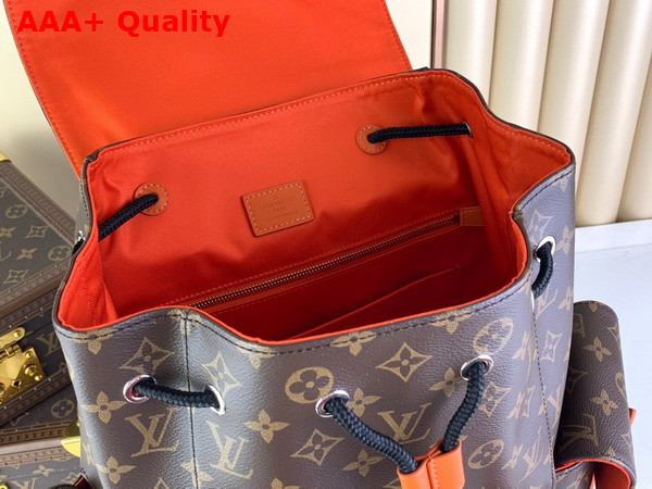Louis Vuitton Christopher MM Backpack Orange Monogram Macassar Coated Canvas M46814 Replica