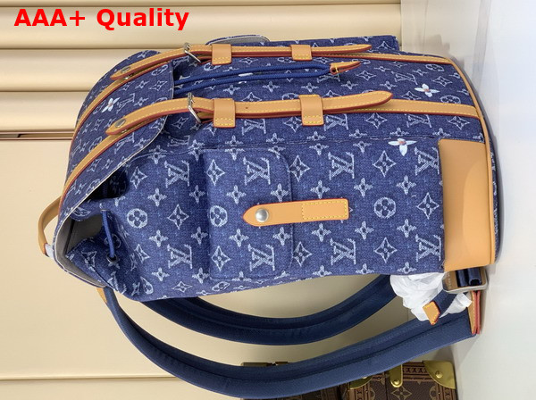 Louis Vuitton Christopher MM Backpack in Blue Monogram Flowers Denim M27554 Replica