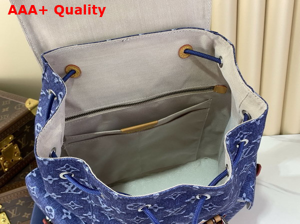 Louis Vuitton Christopher MM Backpack in Blue Monogram Flowers Denim M27554 Replica