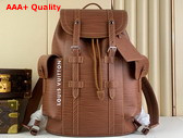 Louis Vuitton Christopher MM Backpack in Cognac Epi XL Grained Leather Replica