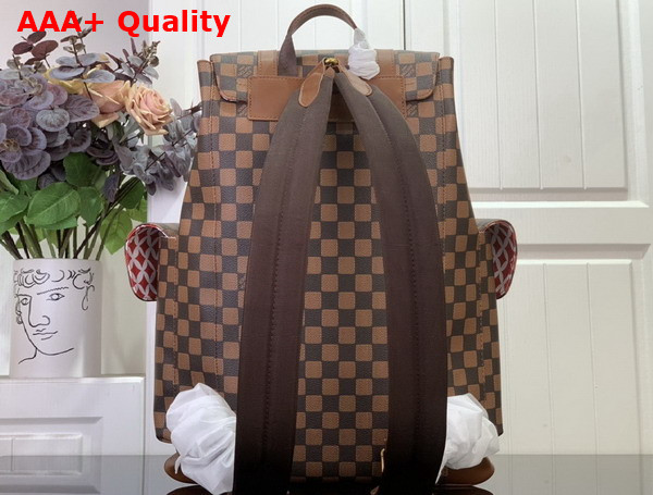 Louis Vuitton Christopher MM Backpack in Damier Phriendship Coated Canvas Replica