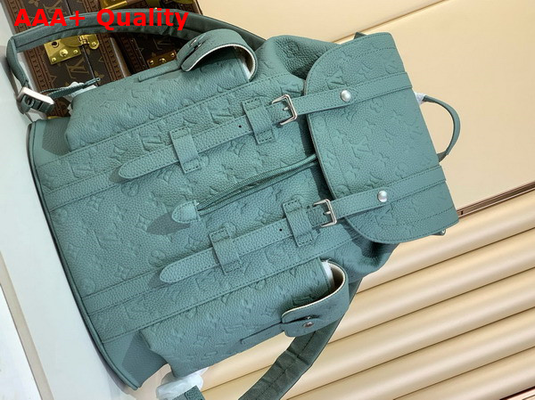 Louis Vuitton Christopher MM Backpack in Misty Lake Green Taurillon Monogram Leather M13863 Replica
