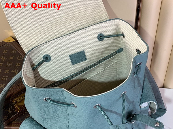 Louis Vuitton Christopher MM Backpack in Misty Lake Green Taurillon Monogram Leather M13863 Replica