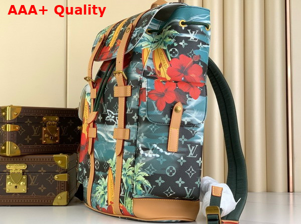 Louis Vuitton Christopher MM Backpack in Navy Blue Monogram Surfin Coated Canvas M24996 Replica