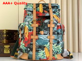 Louis Vuitton Christopher MM Backpack in Navy Blue Monogram Surfin Coated Canvas M24996 Replica