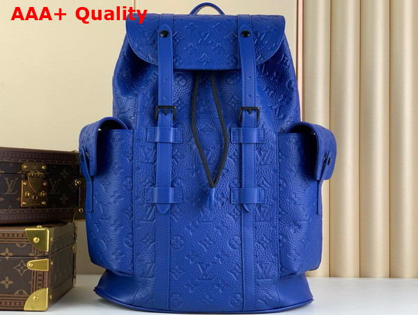 Louis Vuitton Christopher MM Backpack in Racing Blue Taurillon Monogram Cowhide Leather M23189 Replica