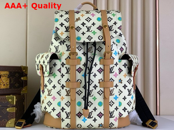 Louis Vuitton Christopher MM Backpack in Vanilla Monogram Craggy Coated Canvas M25240 Replica
