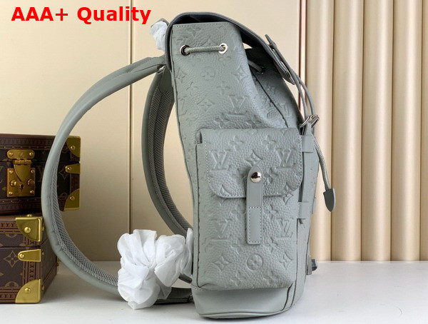Louis Vuitton Christopher PM Backpack in Mineral Gray Embossed Taurillon Monogram Cowhide Leather M23146 Replica