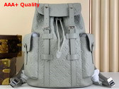 Louis Vuitton Christopher PM Backpack in Mineral Gray Embossed Taurillon Monogram Cowhide Leather M23146 Replica