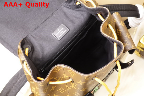 Louis Vuitton Christopher PM Monogram Canvas with Matte Black Trim Embroidered Patches of the LV Friends Virgil Abloh Introduced in His Zoom with Friends Animated Film M45617 Replica