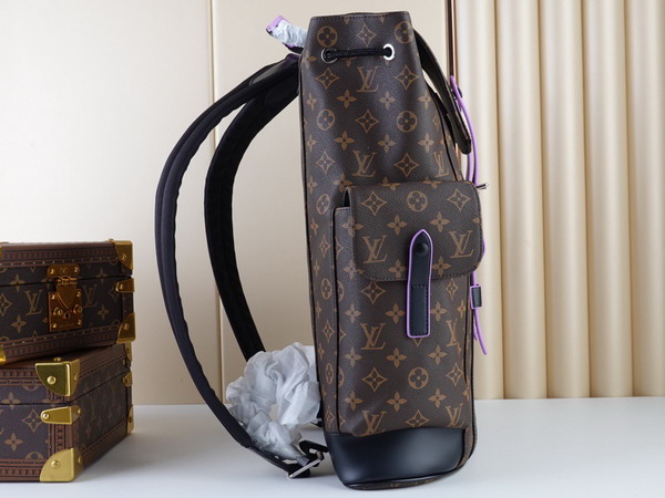 Louis Vuitton Christopher PM Monogram Macassar Coated Canvas and Purple Cowhide Leather M46247 Replica