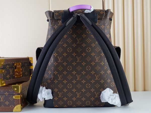 Louis Vuitton Christopher PM Monogram Macassar Coated Canvas and Purple Cowhide Leather M46247 Replica
