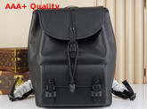 Louis Vuitton Christopher Slim Backpack in Black Taurillon Leather M58644 Replica