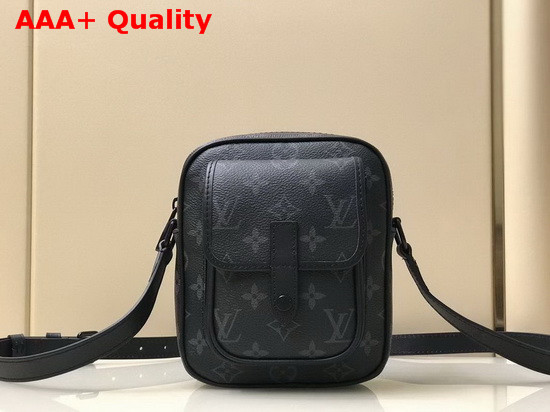 Louis Vuitton Christopher Wearable Wallet in Monogram Eclipse Canvas and Cowhide Leather Replica