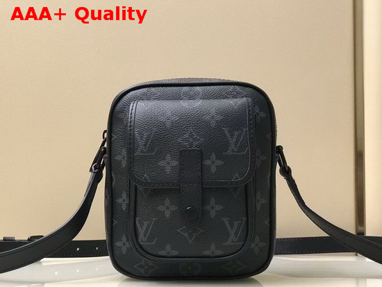 Louis Vuitton Christopher Wearable Wallet in Monogram Eclipse Canvas and Cowhide Leather Replica