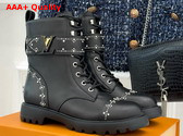 Louis Vuitton Citizen Flat Ranger Boot in Black Plain Calf Leather 1AIEB5 Replica