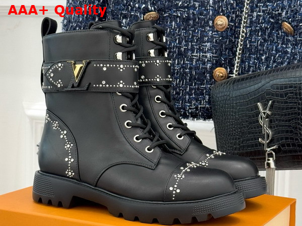 Louis Vuitton Citizen Flat Ranger Boot in Black Plain Calf Leather 1AIEB5 Replica