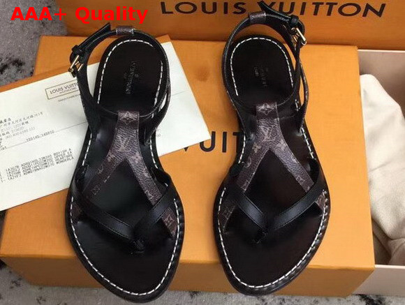 Louis Vuitton City Break Sandal Plain Calf Leather and Patent Monogram Canvas 1A3UY2 Replica