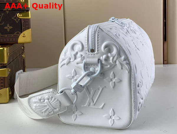 Louis Vuitton City Keepall Bag Features Subtle Debossing Optic White Calf Leather Replica