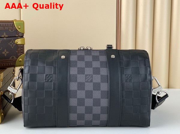 Louis Vuitton City Keepall Damier Infini Cowhide Leather and Damier Graphite Coated Canvas N40452 Replica