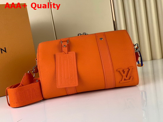 Louis Vuitton City Keepall Orange Aerogram Cowhide Leather Replica