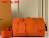 Louis Vuitton City Keepall Orange Aerogram Cowhide Leather Replica