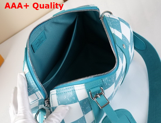 Louis Vuitton City Keepall Teal and White Damier Pattern N50076 Replica