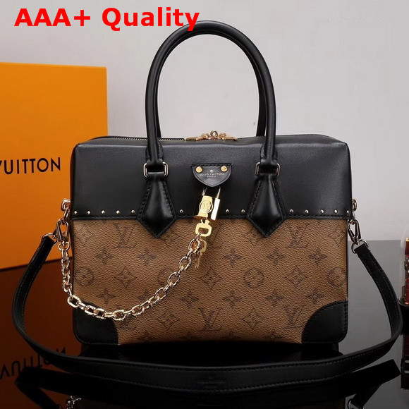 Louis Vuitton City Malle Monogram Reverse Coated Canvas and Calfskin Leather M43595 Replica