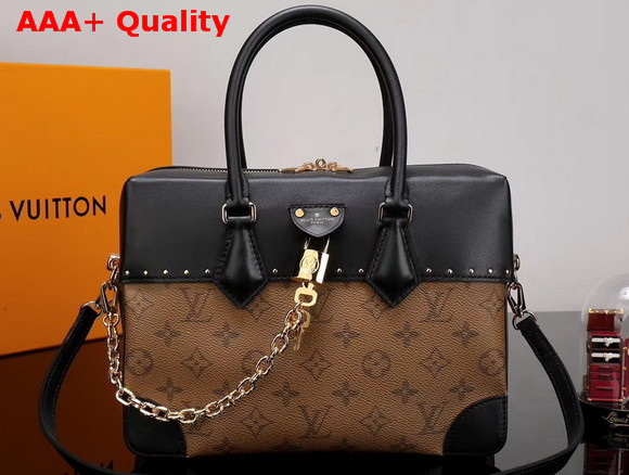 Louis Vuitton City Malle Monogram Reverse Coated Canvas and Calfskin Leather M43595 Replica