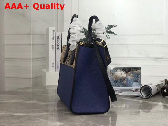 Louis Vuitton City Steamer Mini Navy Blue Grained Calfskin and Beige Python Leather N96317 Replica