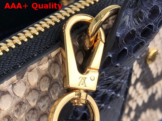 Louis Vuitton City Steamer Mini Navy Blue Grained Calfskin and Beige Python Leather N96317 Replica