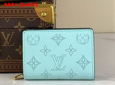 Louis Vuitton Clea Wallet in Mineral Blue Mahina Perforated Calfskin Leather Replica