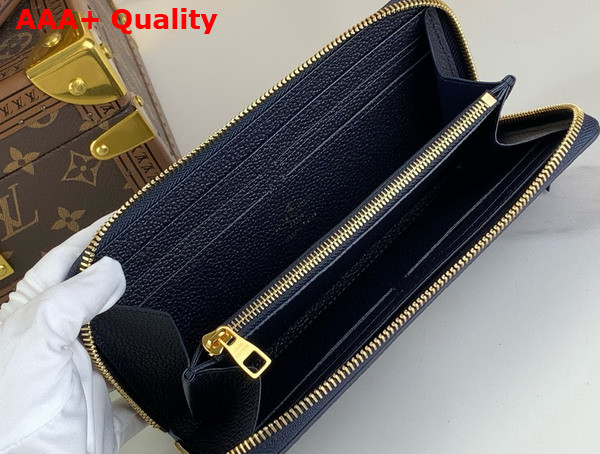 Louis Vuitton Clemence Wallet Navy Creme Monogram Empreinte Leather M83594 Replica