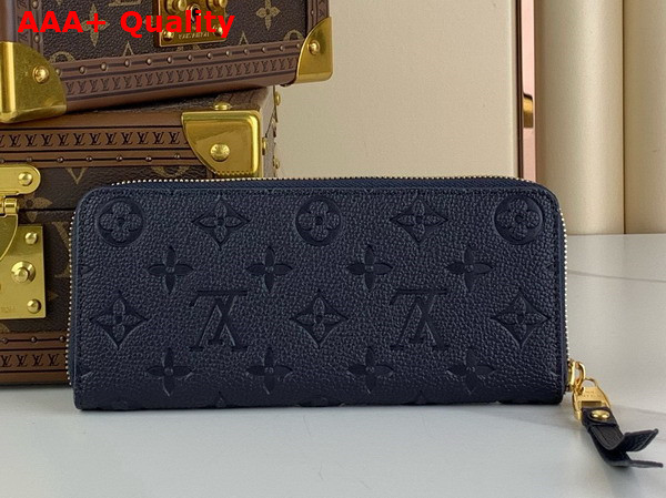 Louis Vuitton Clemence Wallet in Navy Blue Monogram Empreinte Leather Replica