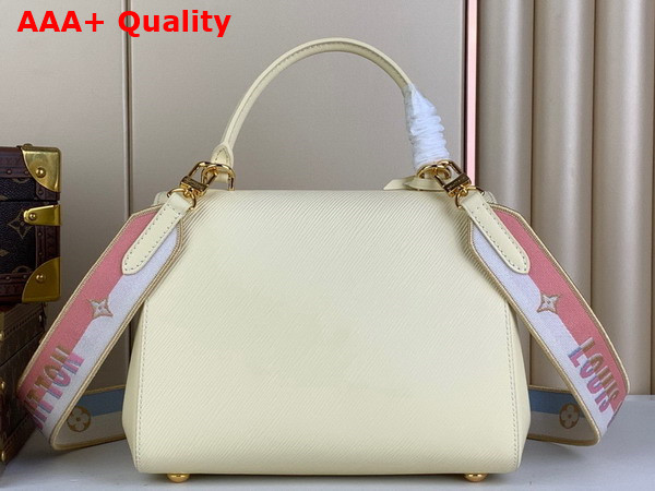 Louis Vuitton Cluny BB Handbag Quartz White Epi Leather Gold Color and Multicolour Finish Hardware Replica