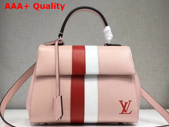 Louis Vuitton Cluny BB in Pink Epi Leather with Red and White Stripe Replica