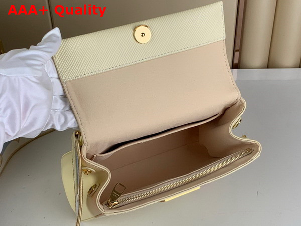 Louis Vuitton Cluny Mini Handbag Quartz White Epi Leather Gold Color and Multicolour Finish Hardware M22946 Replica