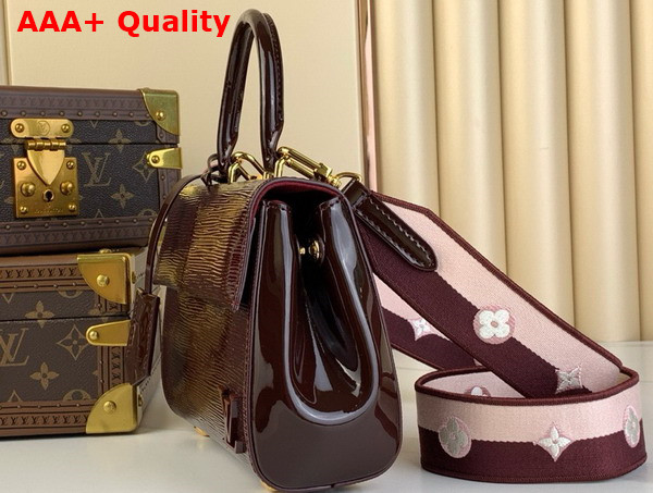 Louis Vuitton Cluny Mini Handbag in Wine Red Epi Leather Replica
