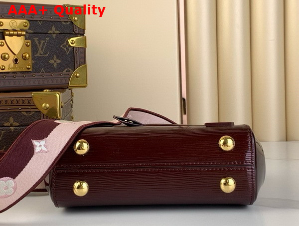 Louis Vuitton Cluny Mini Handbag in Wine Red Epi Leather Replica