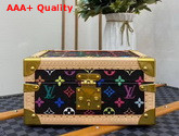 Louis Vuitton Coffret Tresor 24 Black Multicolor Canvas Blue Microfiber Lining Replica