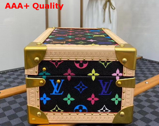 Louis Vuitton Coffret Tresor 24 Black Multicolor Canvas Blue Microfiber Lining Replica