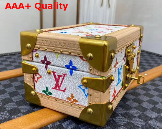 Louis Vuitton Coffret Tresor 24 White Multicolor Canvas Rose Ballerine Microfiber Lining Replica
