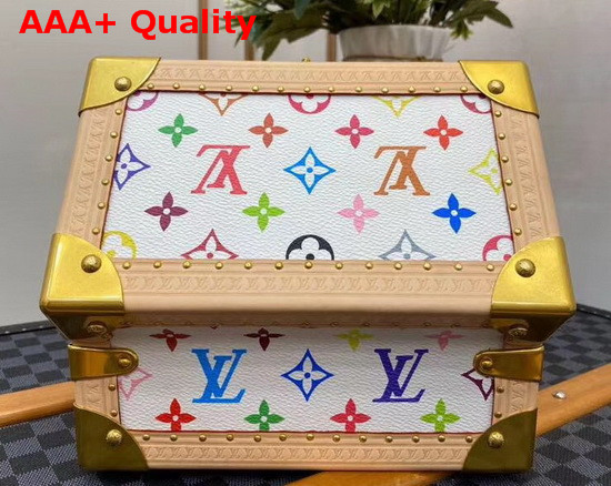 Louis Vuitton Coffret Tresor 24 White Multicolor Canvas Rose Ballerine Microfiber Lining Replica