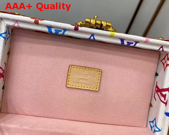 Louis Vuitton Coffret Tresor 24 White Multicolor Canvas Rose Ballerine Microfiber Lining Replica