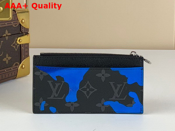 Louis Vuitton Coin Card Holder Blue and Purple Sunrise Monogram Eclipse Coated Canvas Replica