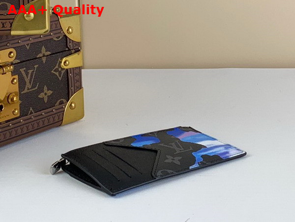 Louis Vuitton Coin Card Holder Blue and Purple Sunrise Monogram Eclipse Coated Canvas Replica