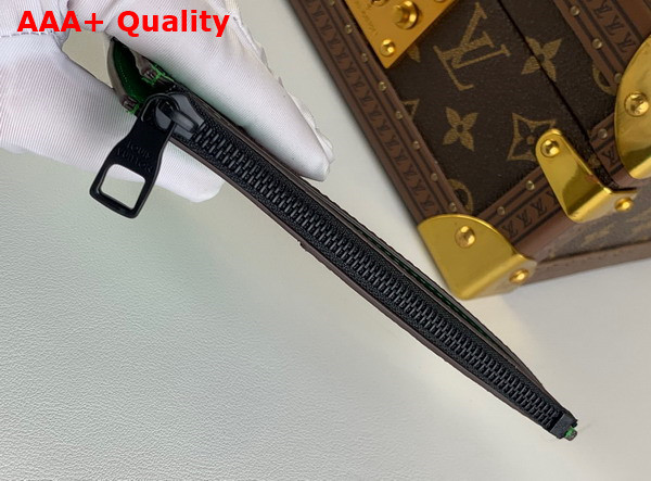 Louis Vuitton Coin Card Holder Monogram Macassar Coated Canvas and Minty Green Cowhide Leather M81627 Replica