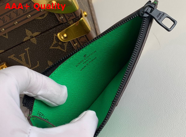 Louis Vuitton Coin Card Holder Monogram Macassar Coated Canvas and Minty Green Cowhide Leather M81627 Replica