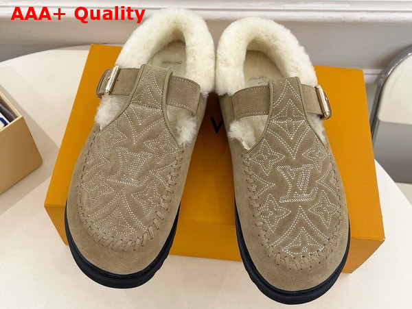 Louis Vuitton Colorado Comfort Mary Jane Beige Monogram Embroidered Suede Calf Leather 1AIGKZ Replica